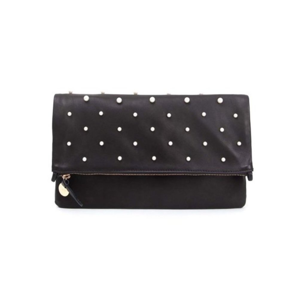Clare V Pearl Foldover Clutch with tabs